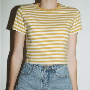 Brandy Melville Helen Striped Yellow Top
